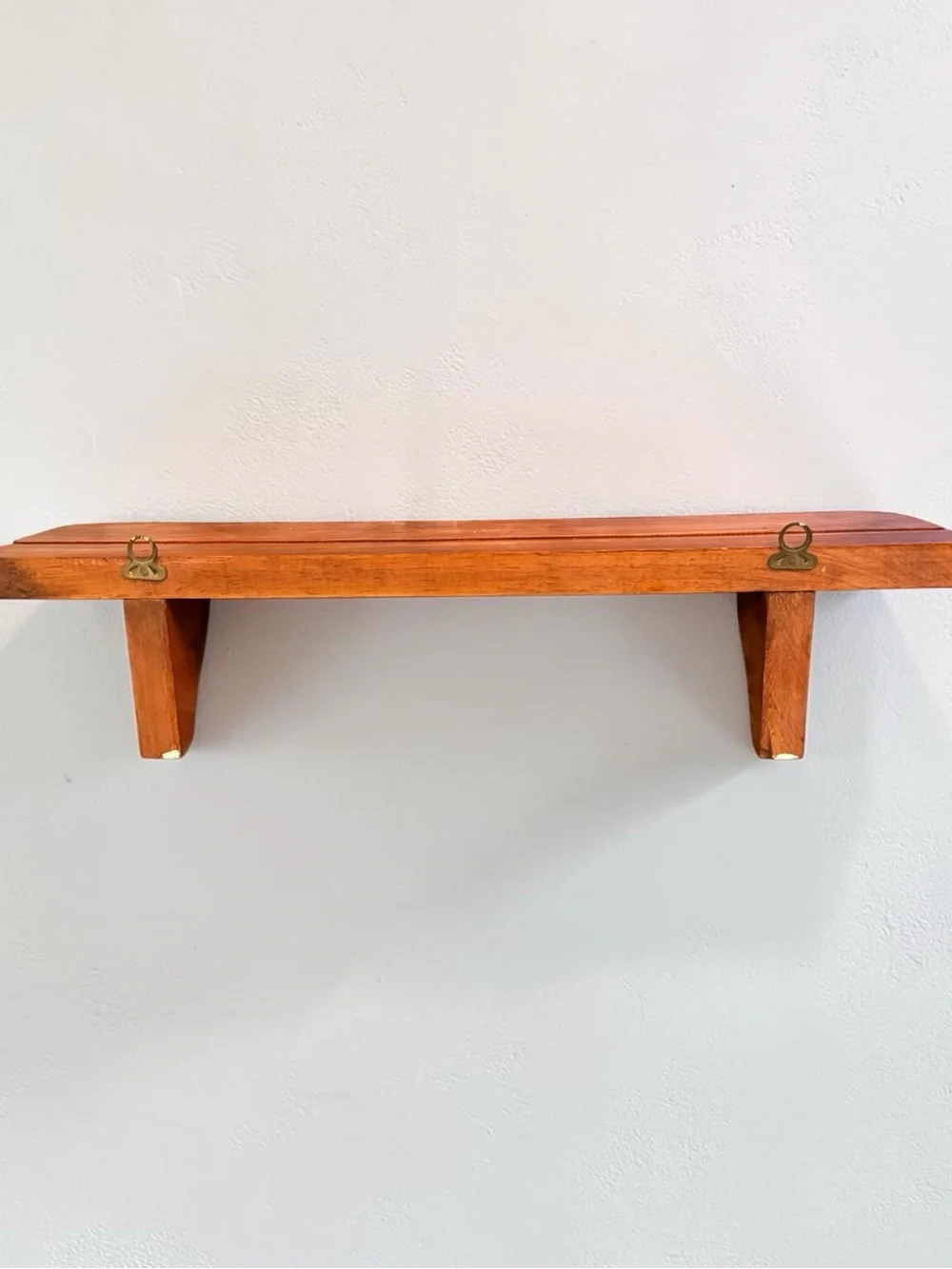 Vtg Wooden Wall Shelf Plate Groove Rustic Farmhouse Cottage 17”